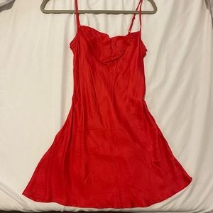 Red Silk Slip Mini Dress size XS